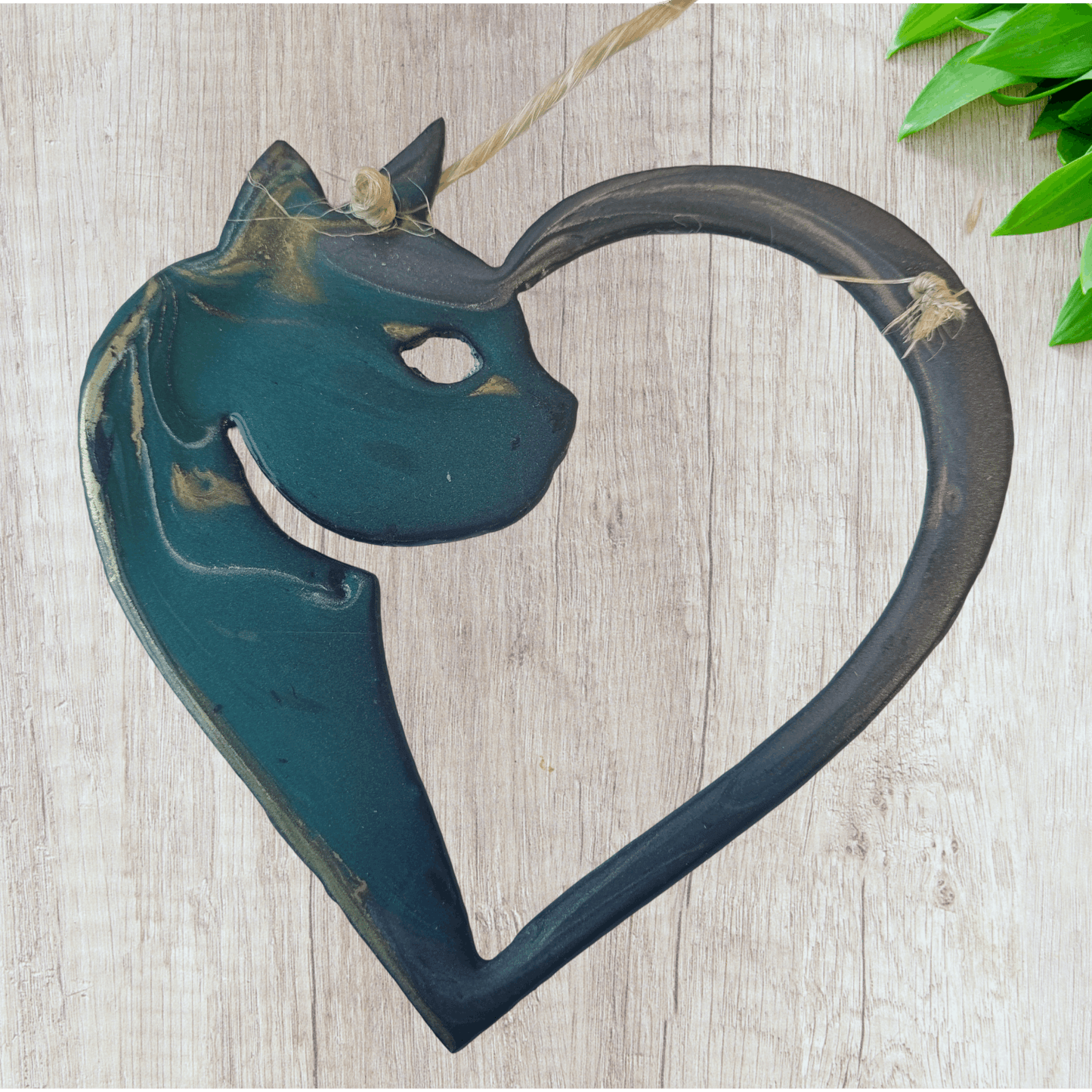 cat Heart art coated in pourable epoxy 155mm x 151mm
