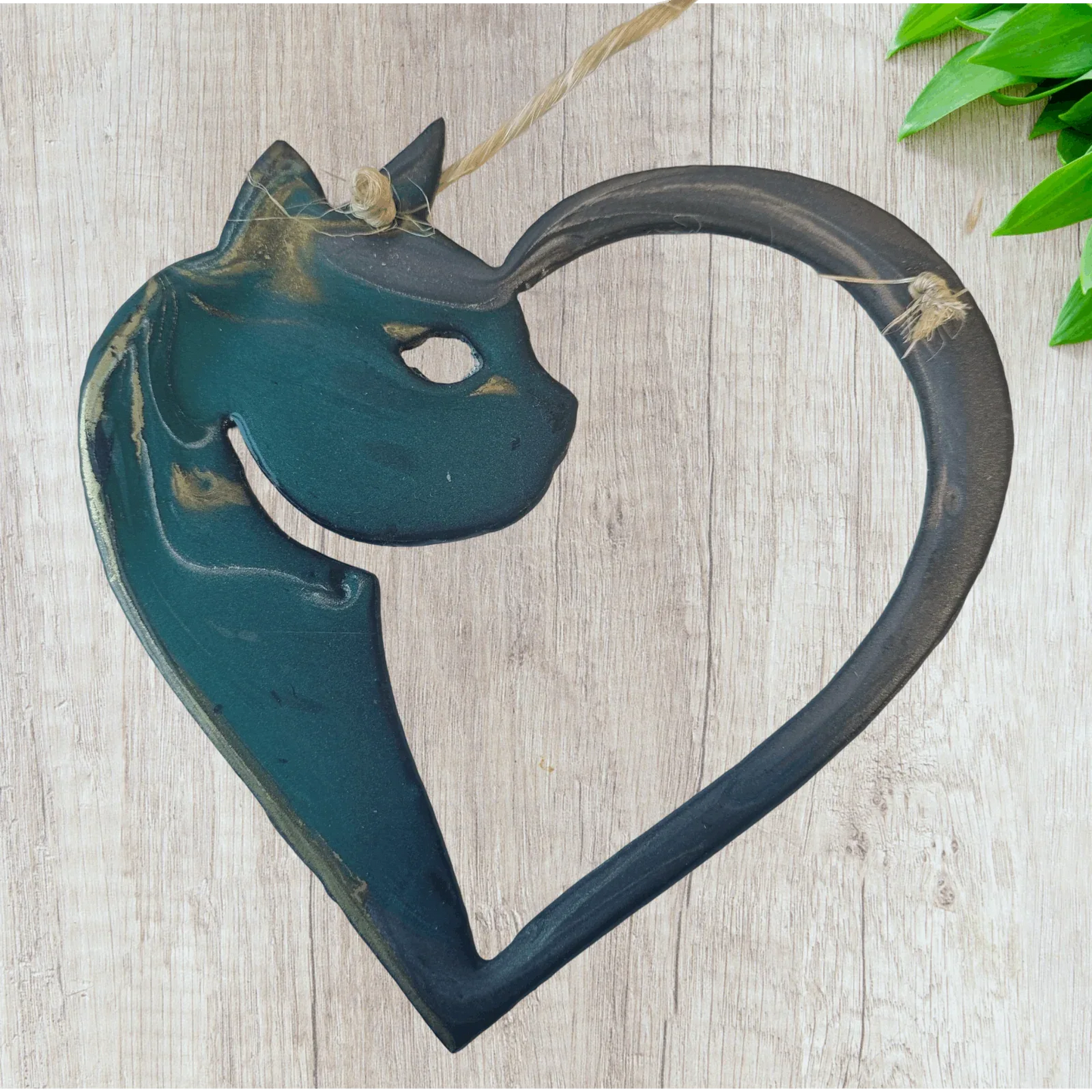 cat Heart art coated in pourable epoxy 155mm x 151mm - Vintique Concepts