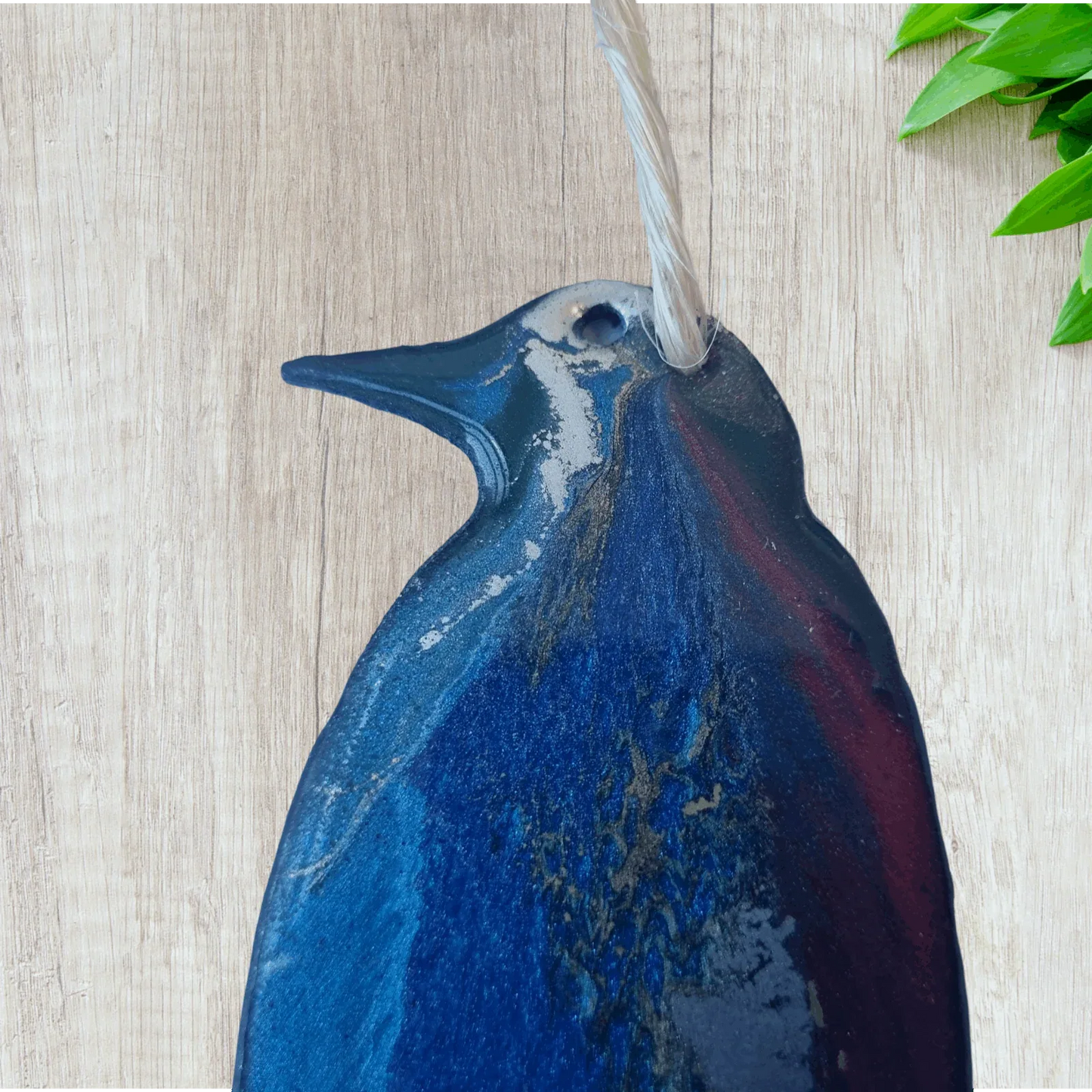 PENQUIN metal art coated in pourable epoxy 135x55MM - Vintique Concepts