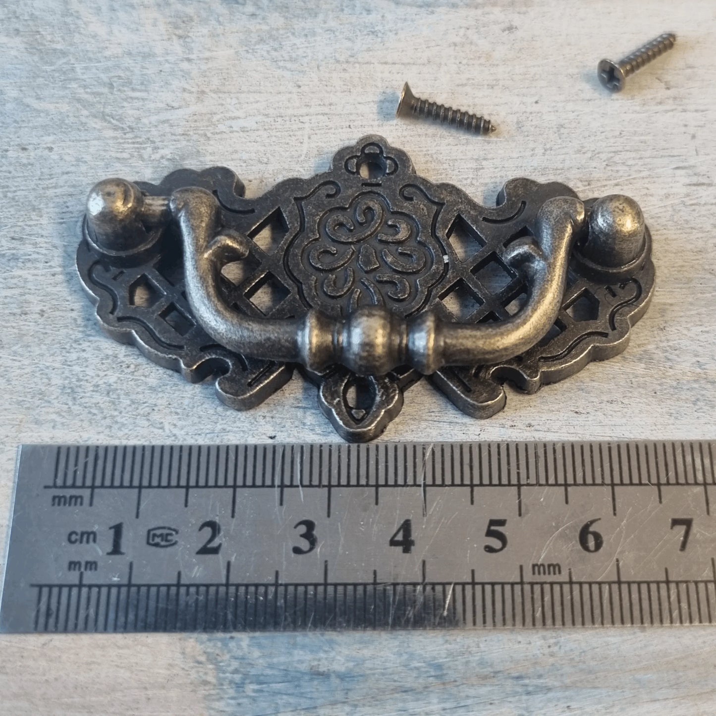 victorian bronze heavy duty swing pail cabinet handle 67mm long - Vintique Concepts