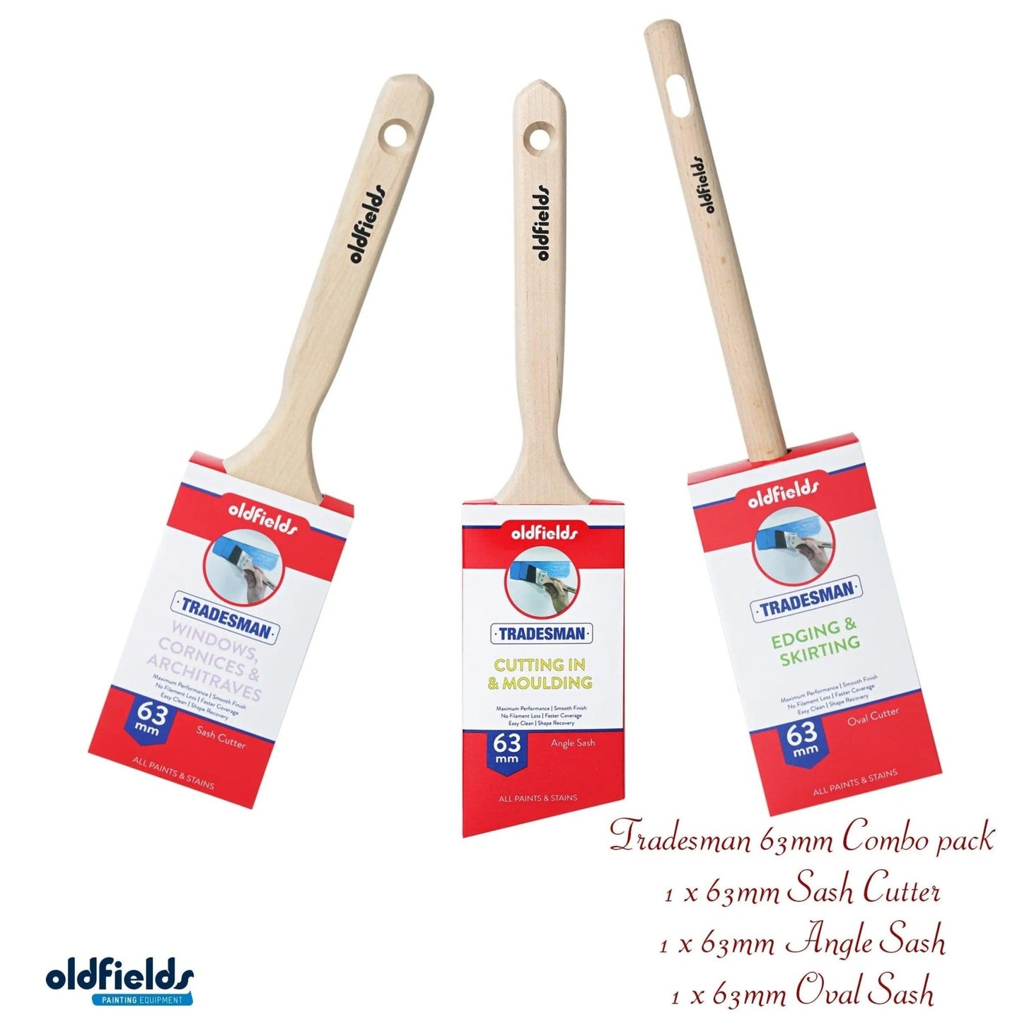 Tradesman Advanced Synthetic Filament Sash & Angle Cutters Paint Brushes from Oldfields-Vintique Concepts
