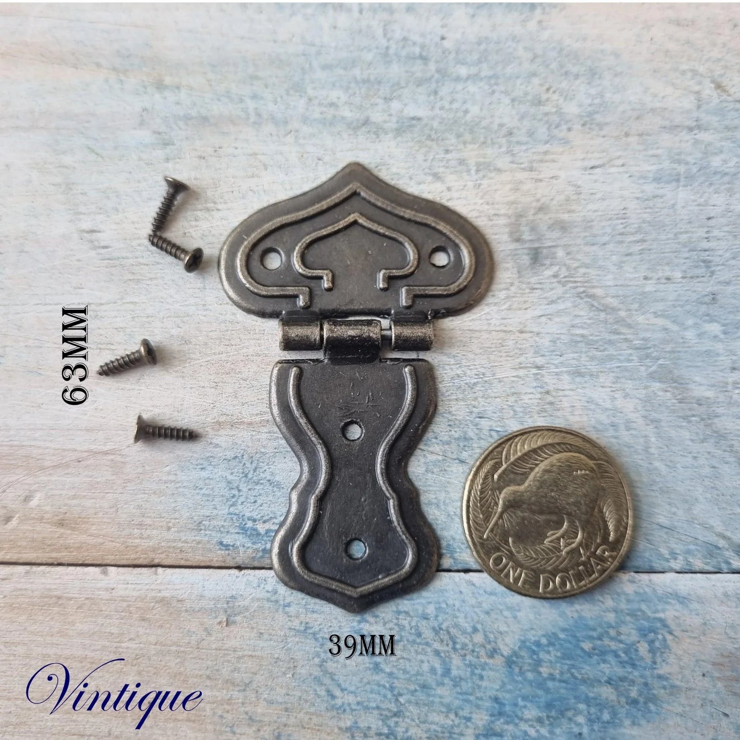 Tulip Bronze Vintage Hasp Hinge 63mm x 39mm - Vintique Concepts