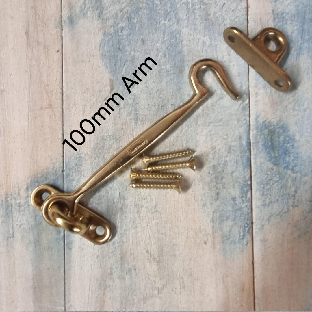 Solid Brass Cabin Hook 100mm long-Vintique Concepts