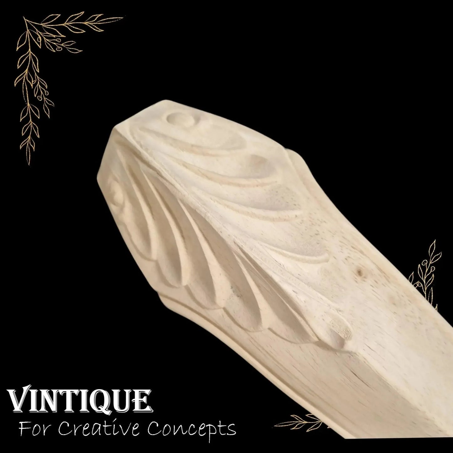 Venetian unfinished wood furniture legs 42cm x 7cm (set of 4) - Vintique Concepts