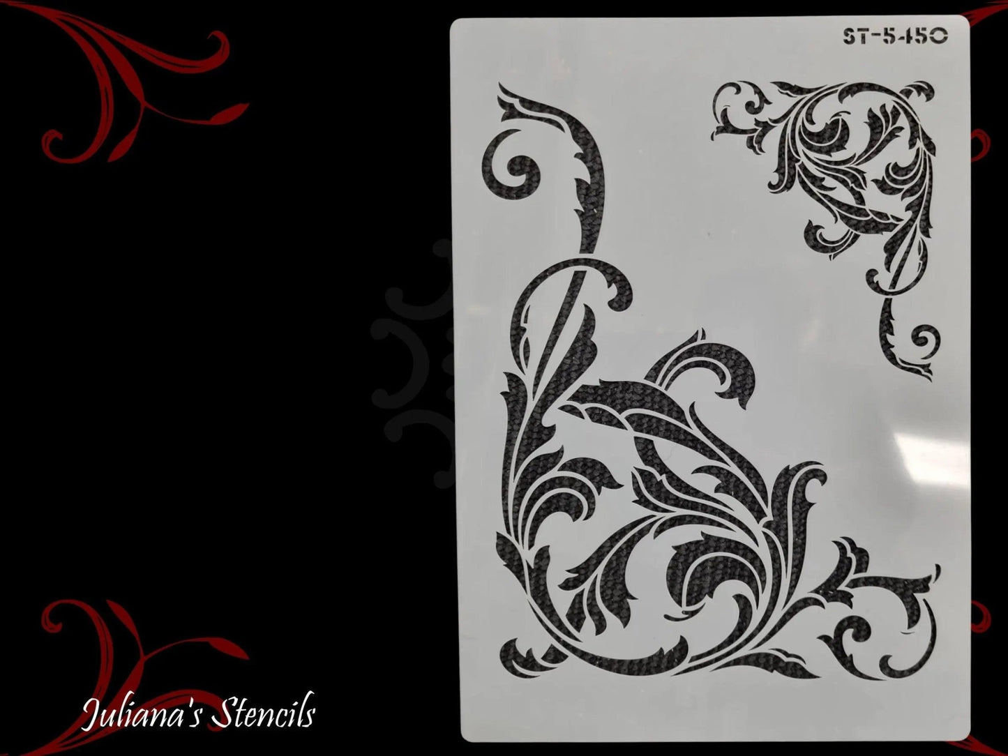 Victorian Swirls (2) Vintage furniture paint stencil (A4 Size)-Vintique Concepts