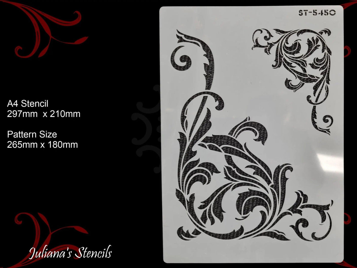 Victorian Swirls (2) Vintage furniture paint stencil (A4 Size)-Vintique Concepts