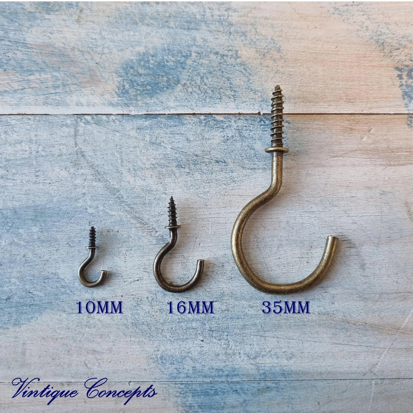 Vintage Bronze Cup Hooks 4 sizes-Vintique Concepts