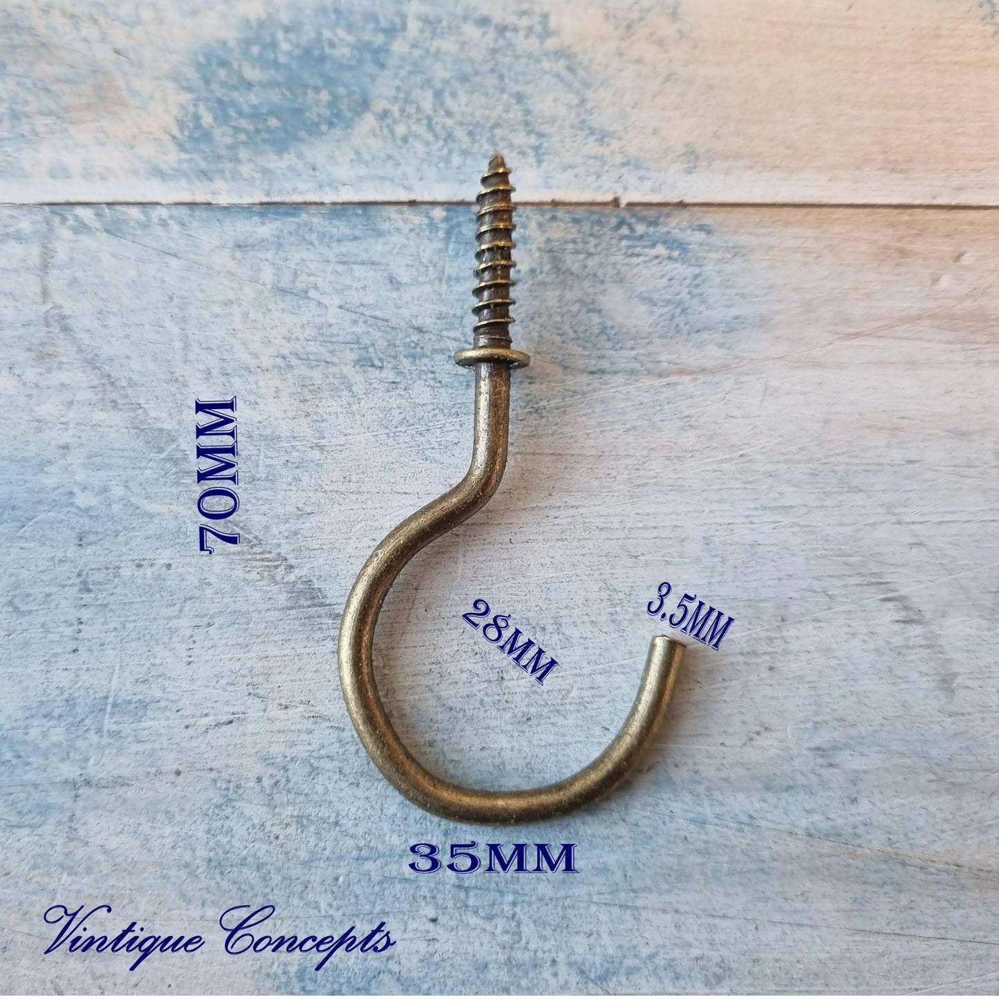 Vintage Bronze Cup Hooks 4 sizes-Vintique Concepts