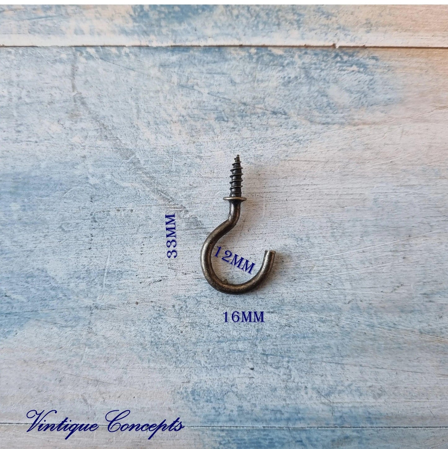 Vintage Bronze Cup Hooks 4 sizes-Vintique Concepts