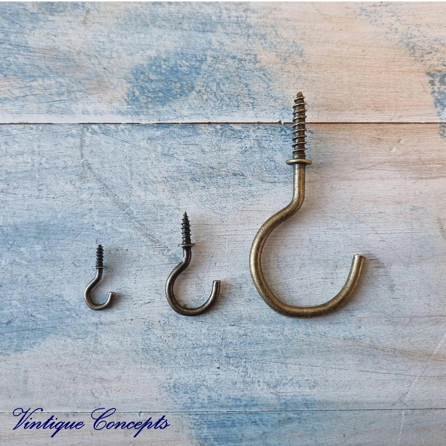 Vintage Bronze Cup Hooks 4 sizes-Vintique Concepts