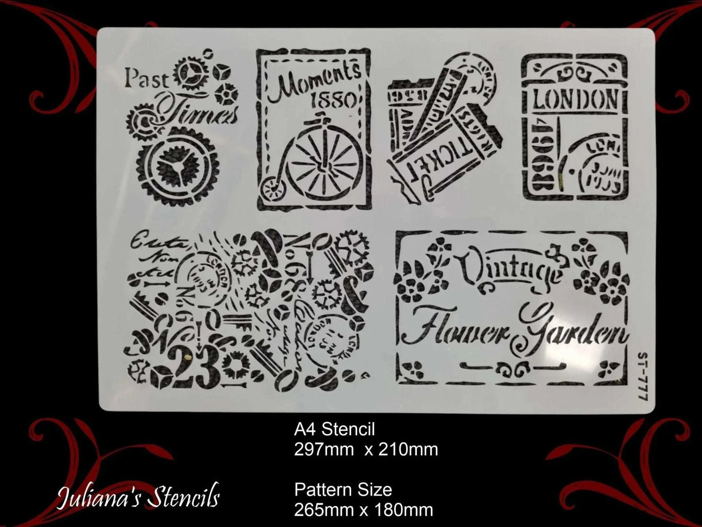 Vintage Stamp,ticket & sign furniture and wall Paint Stencil - Vintique Concepts