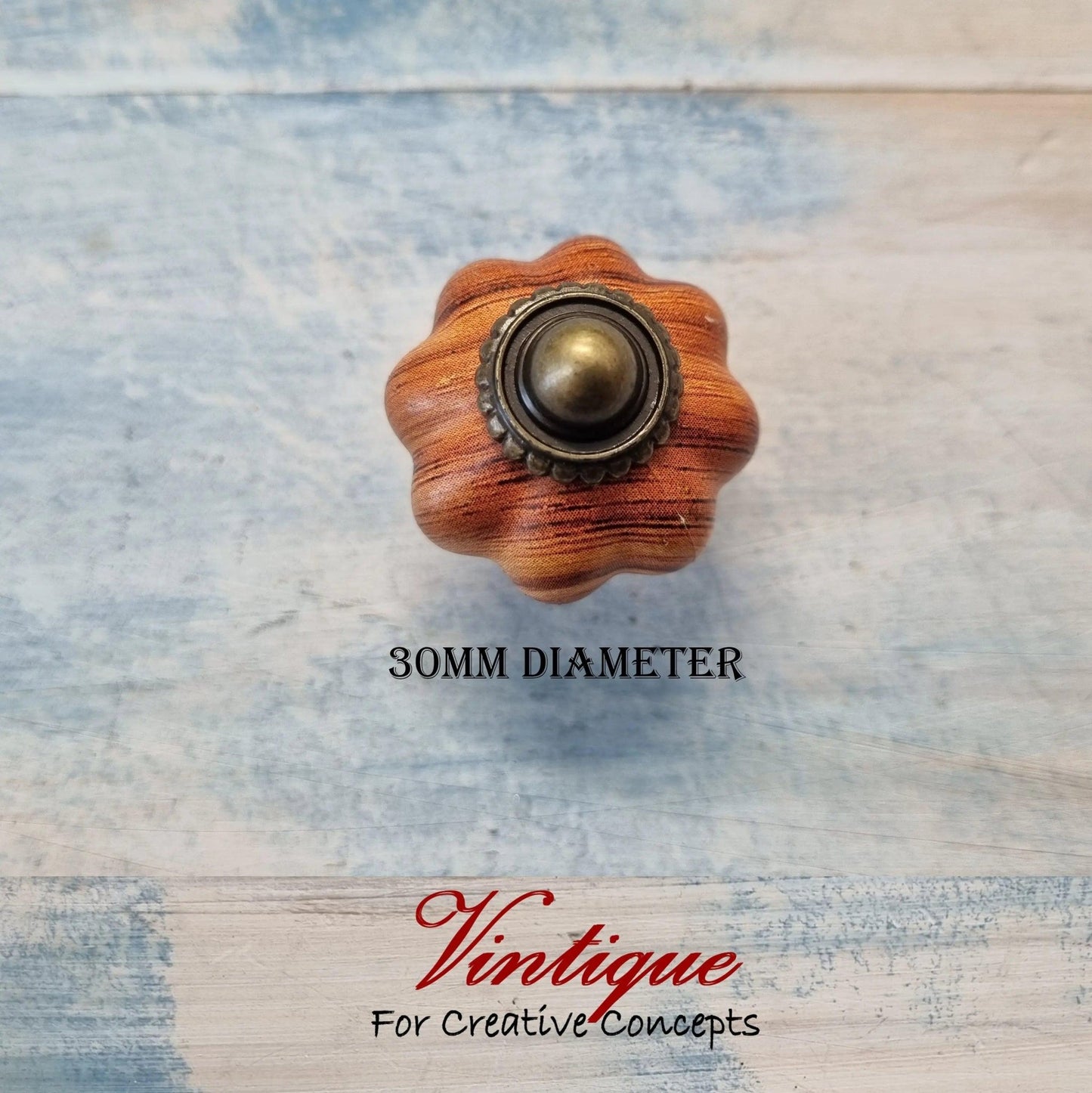 Vintage style acrylic cabinet knob 30mm-Woodgrain-Vintique Concepts