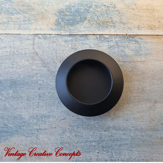 Vintique Round Stainless steel finger Flush Pull handle 41mm dia BLACK-Vintique Concepts