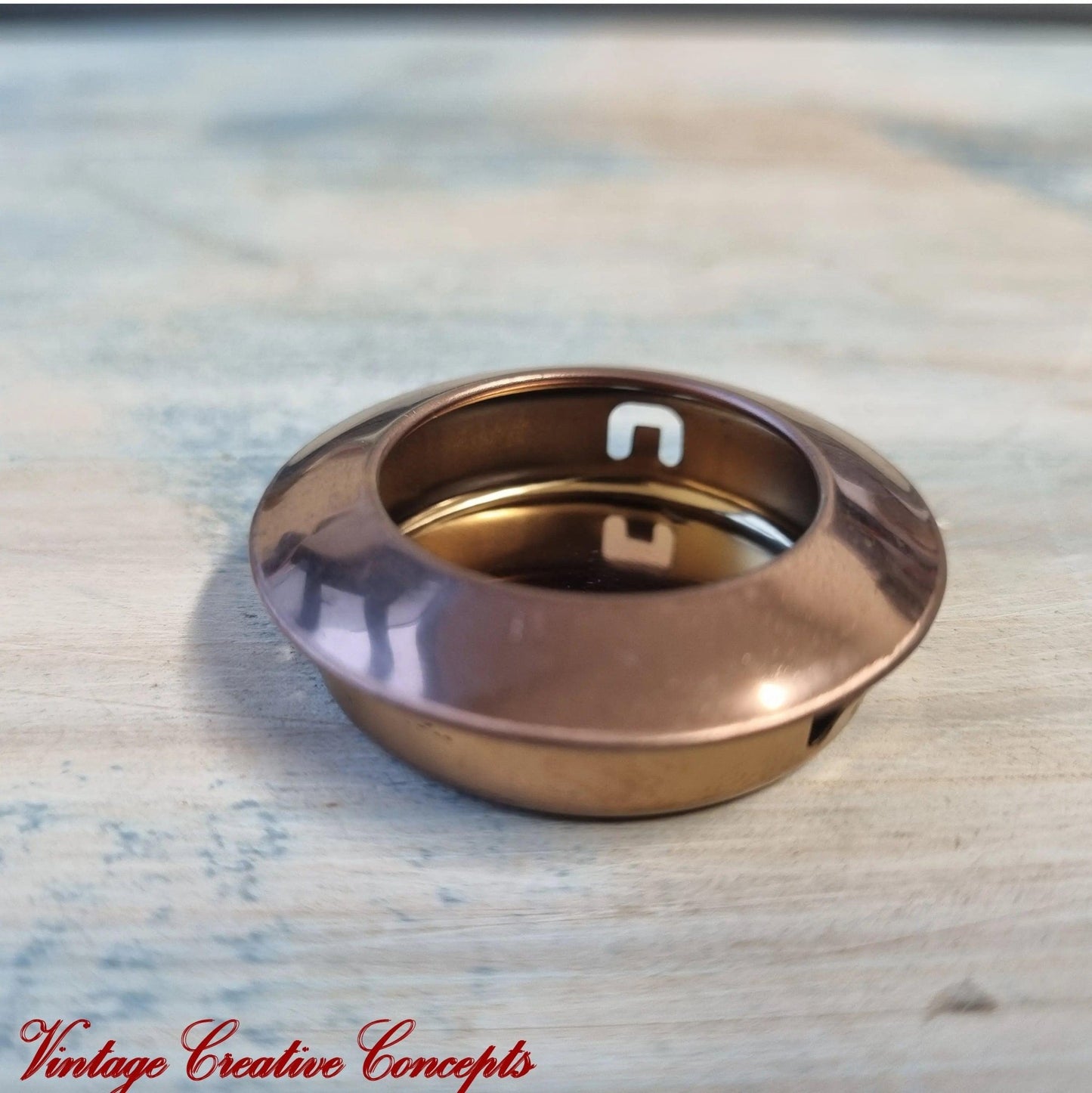 Vintique Round Stainless steel finger Flush Pull handle 41mm dia COPPER-Vintique Concepts