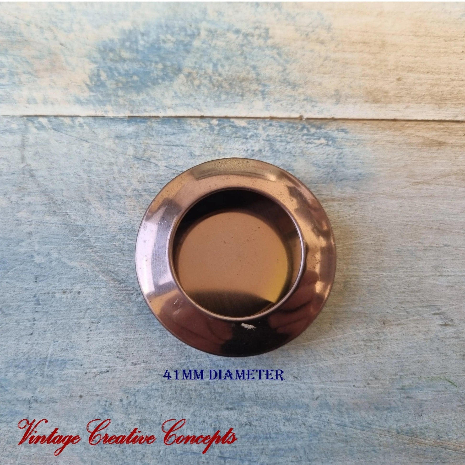 Vintique Round Stainless steel finger Flush Pull handle 41mm dia COPPER-Vintique Concepts