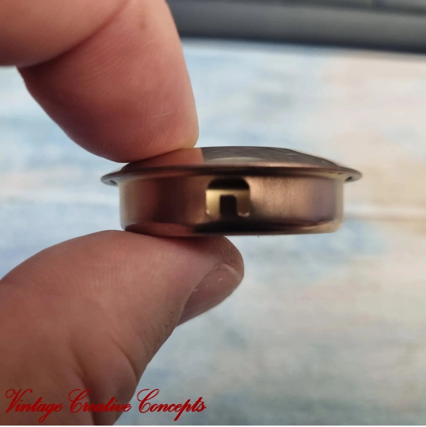 Vintique Gold Flush Pull Handle 41mm Dia Round Stainless Steel Finger Flush Pull - Vintique Concepts