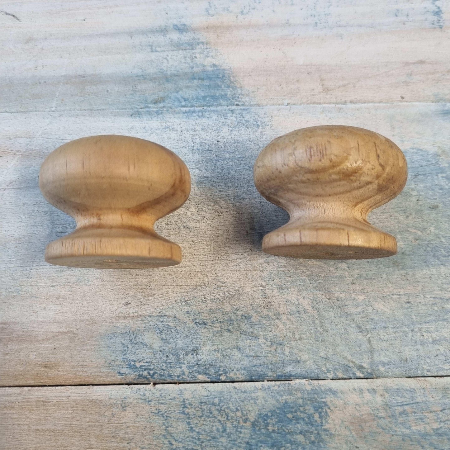 (set of 2) 44mm round Pine wood drawer knob -recycled - Vintique Concepts