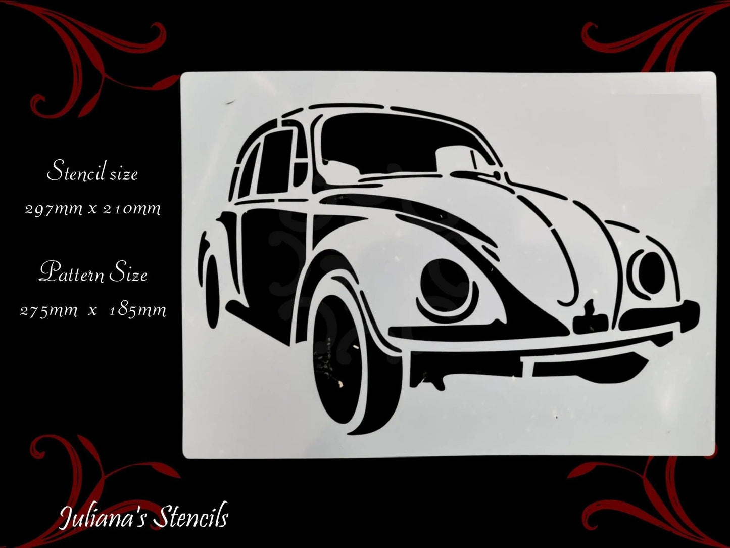 VW Beetle Furniture & Wall Paint Stencil 297 x 210mm-Vintique Concepts