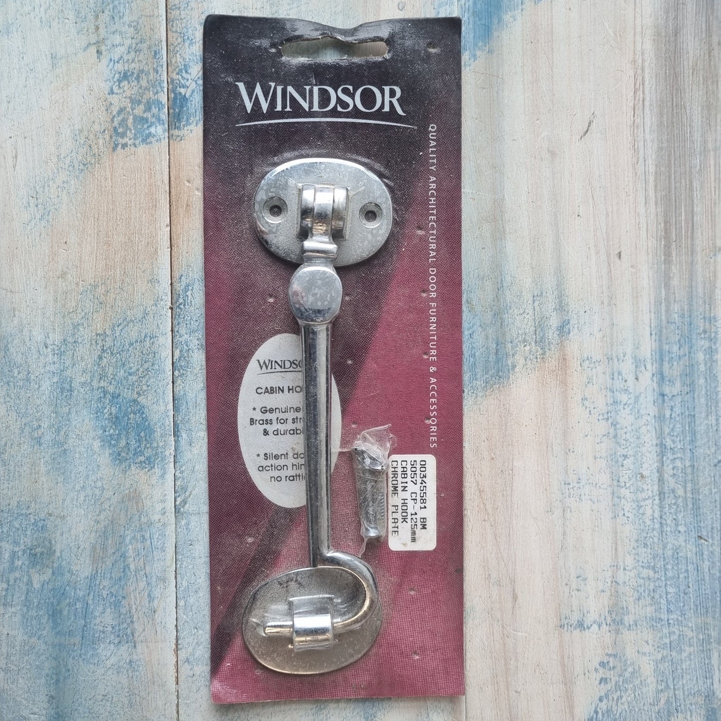 Windsor chromed brass 125mm cabin hook (surplus stock)-Vintique Concepts