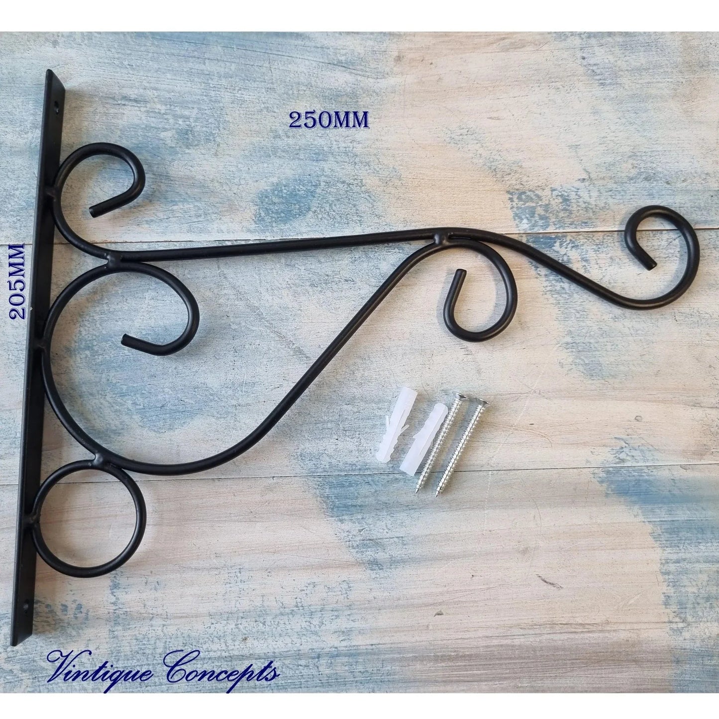 Wire Black Garden Planter hanger hook 250mm long - Vintique Concepts