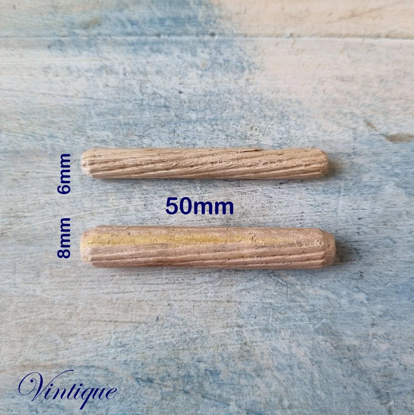 Wooden Fluted dowel Pins 6mm - Vintique Concepts