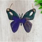 SMALL COLOURFUL BUTTERFLY metal art coated in pourable epoxy 90MMX 105MM