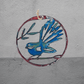 llarge fantail circle wall metal art coated in pourable epoxy 180mm dia