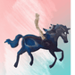 Magical unicorn metal art coated in pourable epoxy 110 x 80mm