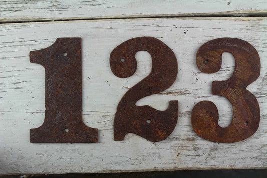 125mm Rusty Steel Street Numbers