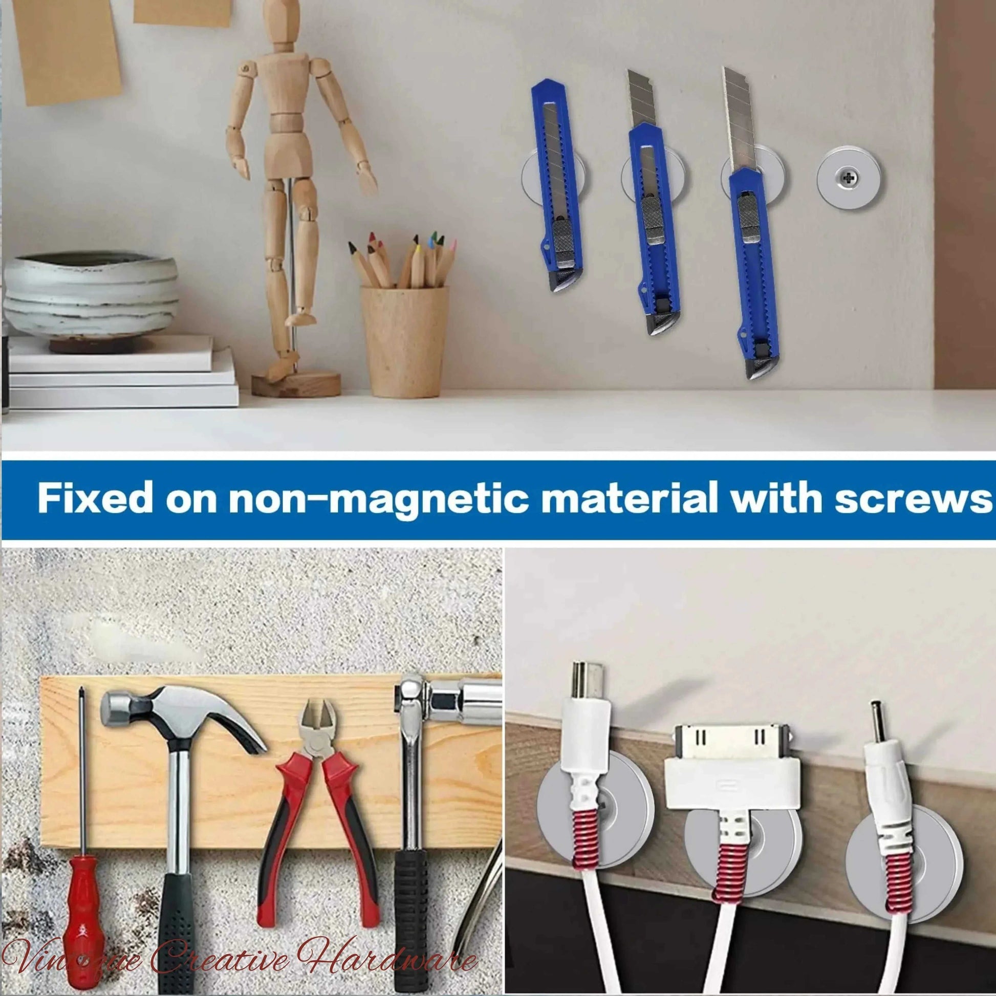 Strong Magnet for jewelry boxes, Crafts & more with hole 8mm x 3mm - Vintique Concepts