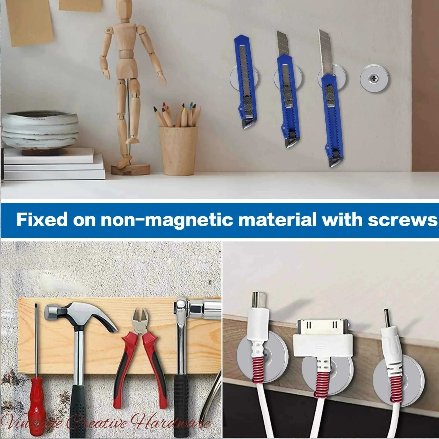 Strong Magnet for jewelry boxes, Crafts & more with hole 8mm x 3mm - Vintique Concepts