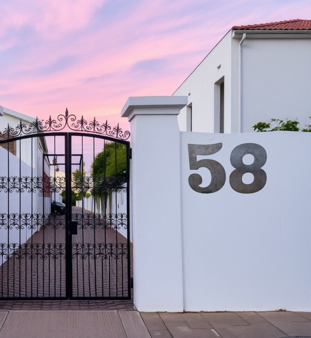 400mm (15.75") Corten Steel Street  & letterbox Numbers-Vintique Concepts
