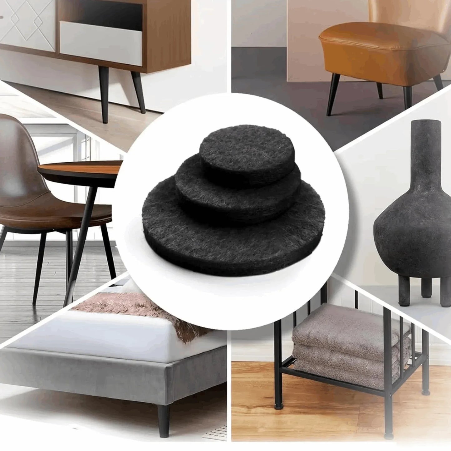 Self-Adhesive Felt Furniture pads-19mm (pkt 20) protect your floors - Vintique Concepts