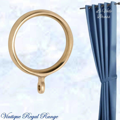 Le Voile Polished Brass Curtain Ring-25mm int dia - Vintique Concepts