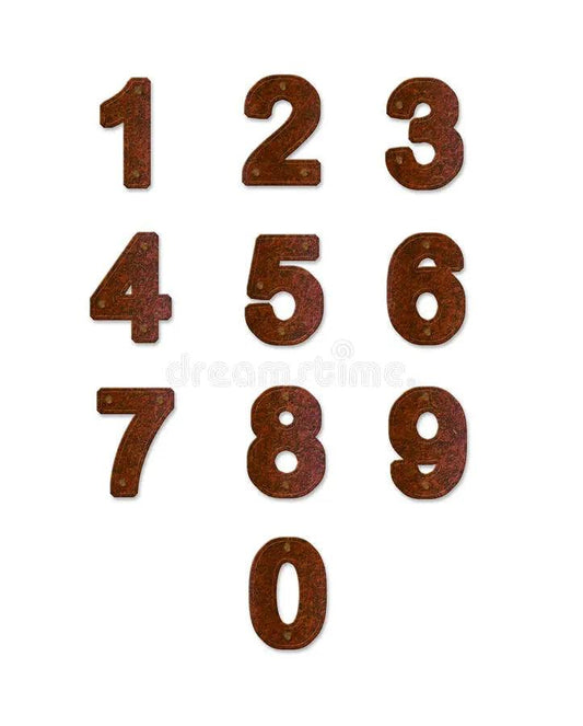 75mm Rusty Steel Street Numbers-Vintique Concepts