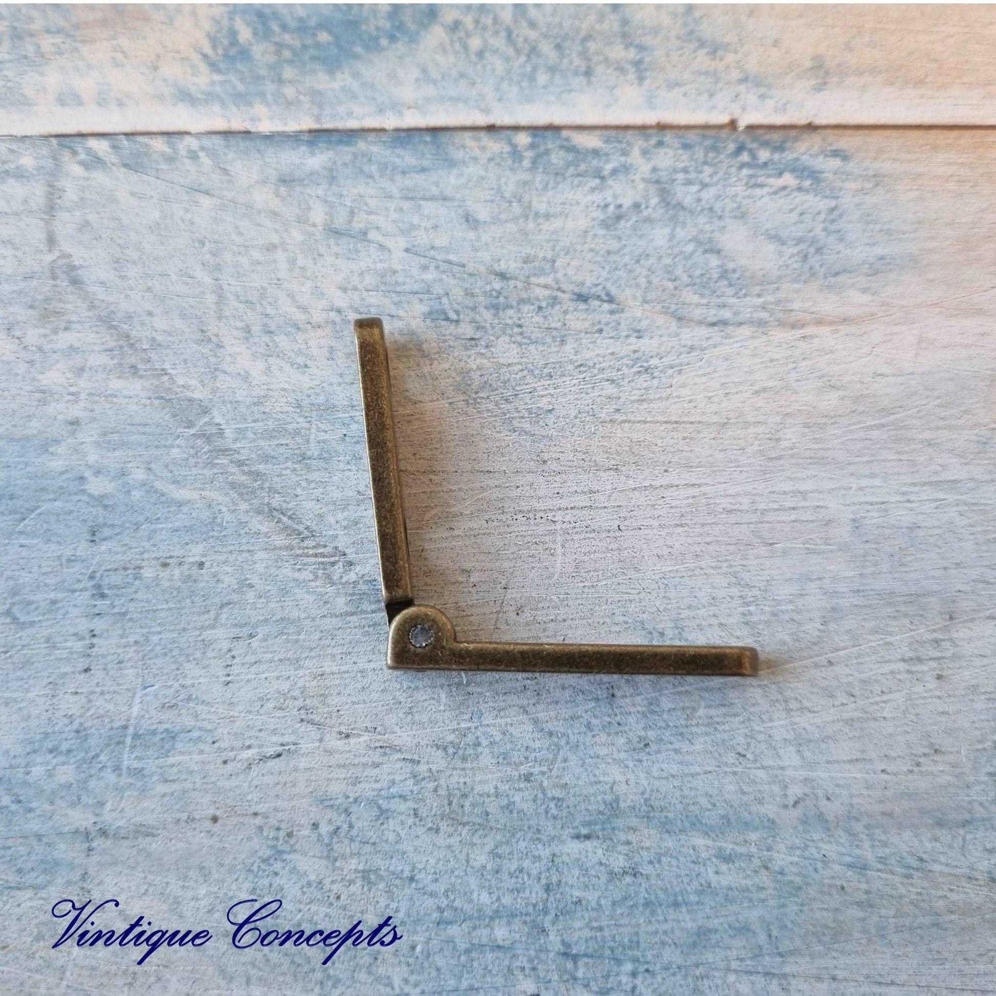 95 degree Bronze small narrow Hinge 32mm long-Vintique Concepts