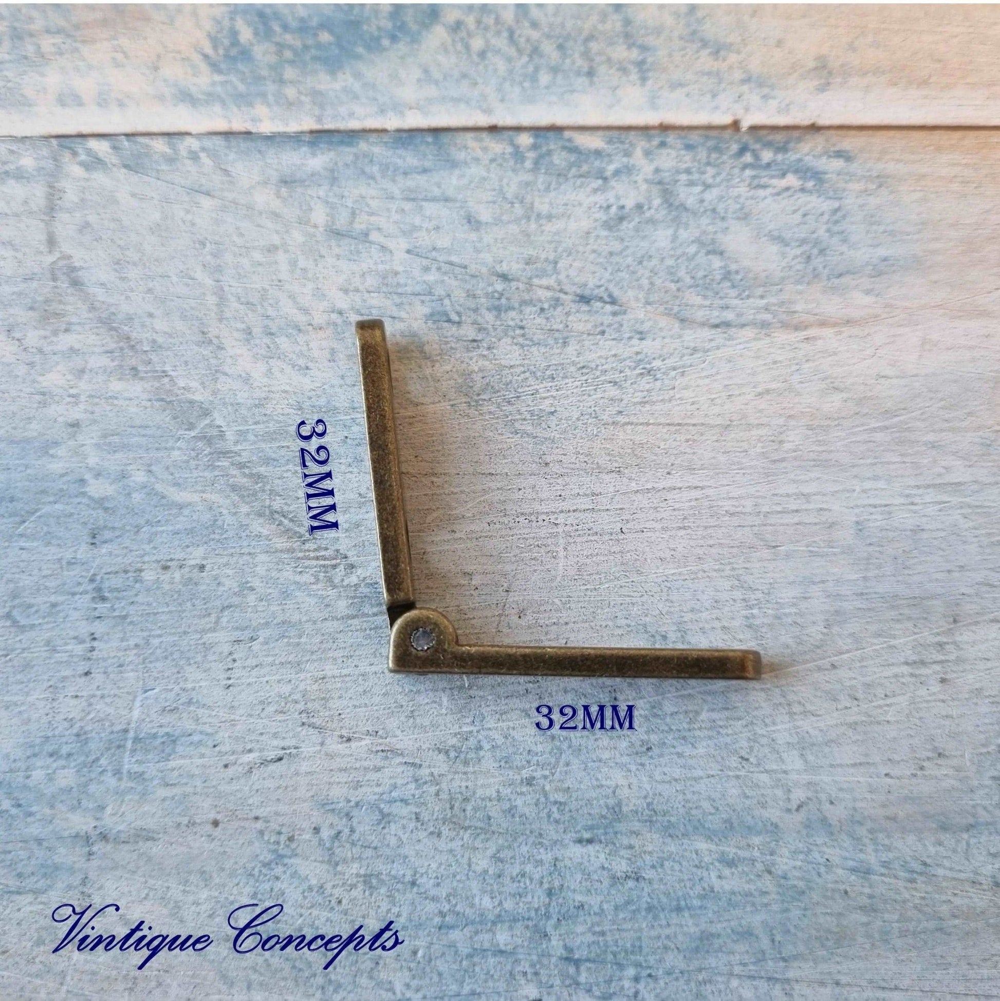 95 degree Bronze small narrow Hinge 32mm long-Vintique Concepts