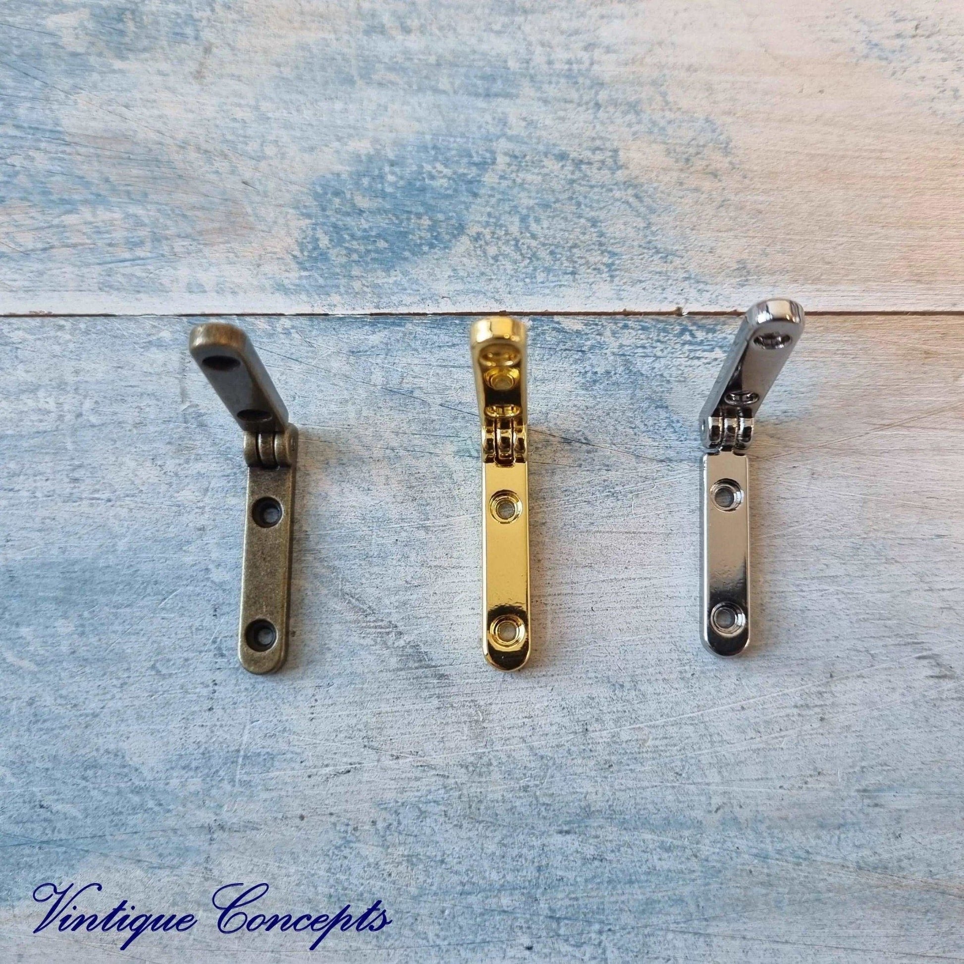 95 degree Gold small narrow Hinge 32mm long-Vintique Concepts