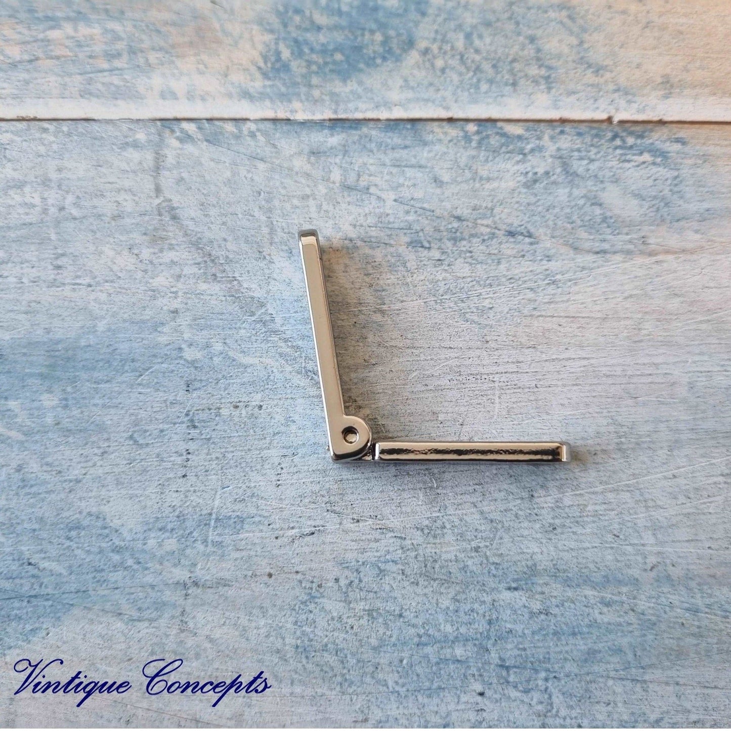 95 degree Silver small narrow Hinge 32mm long-Vintique Concepts