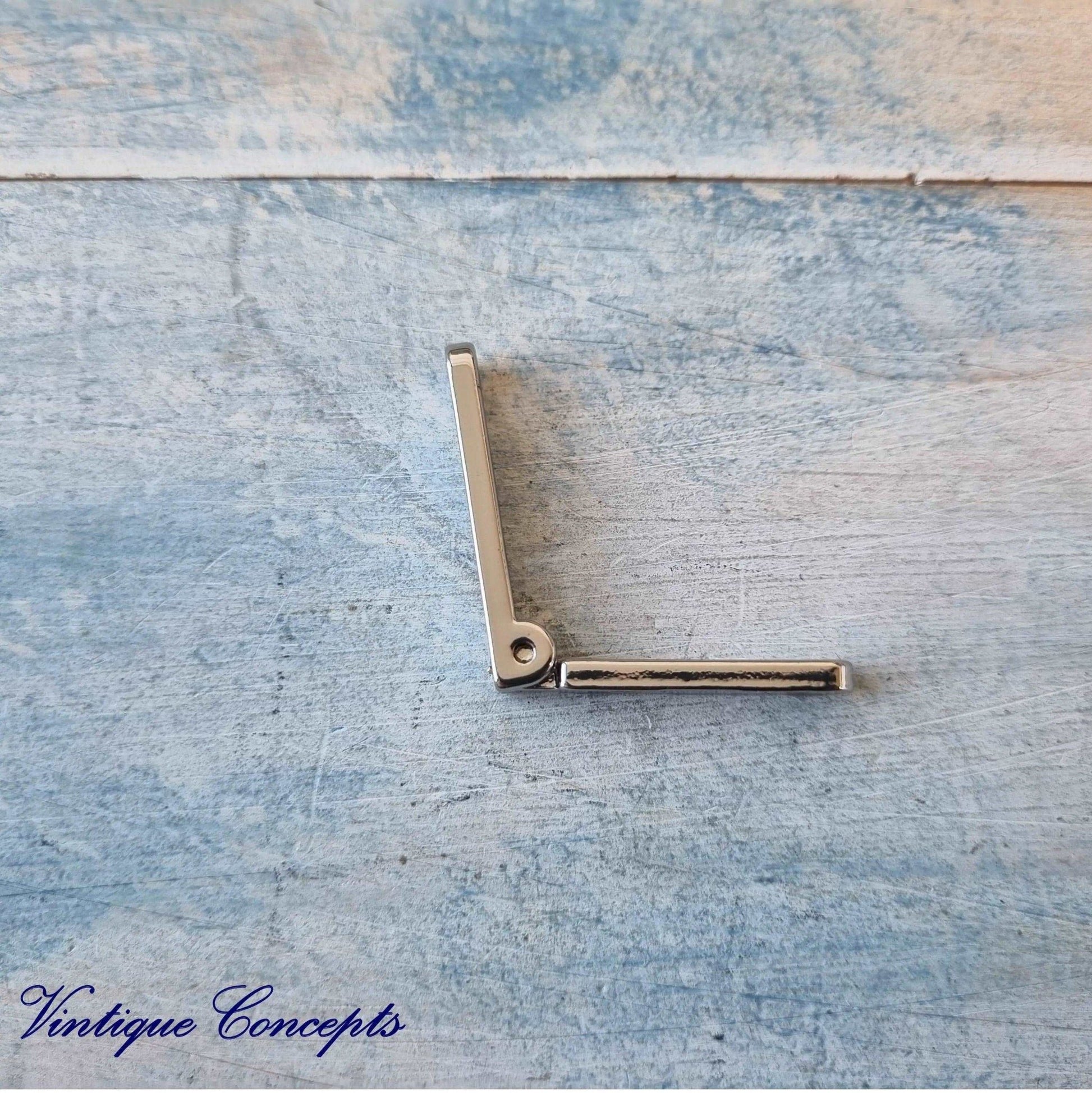 95 degree Silver small narrow Hinge 32mm long-Vintique Concepts