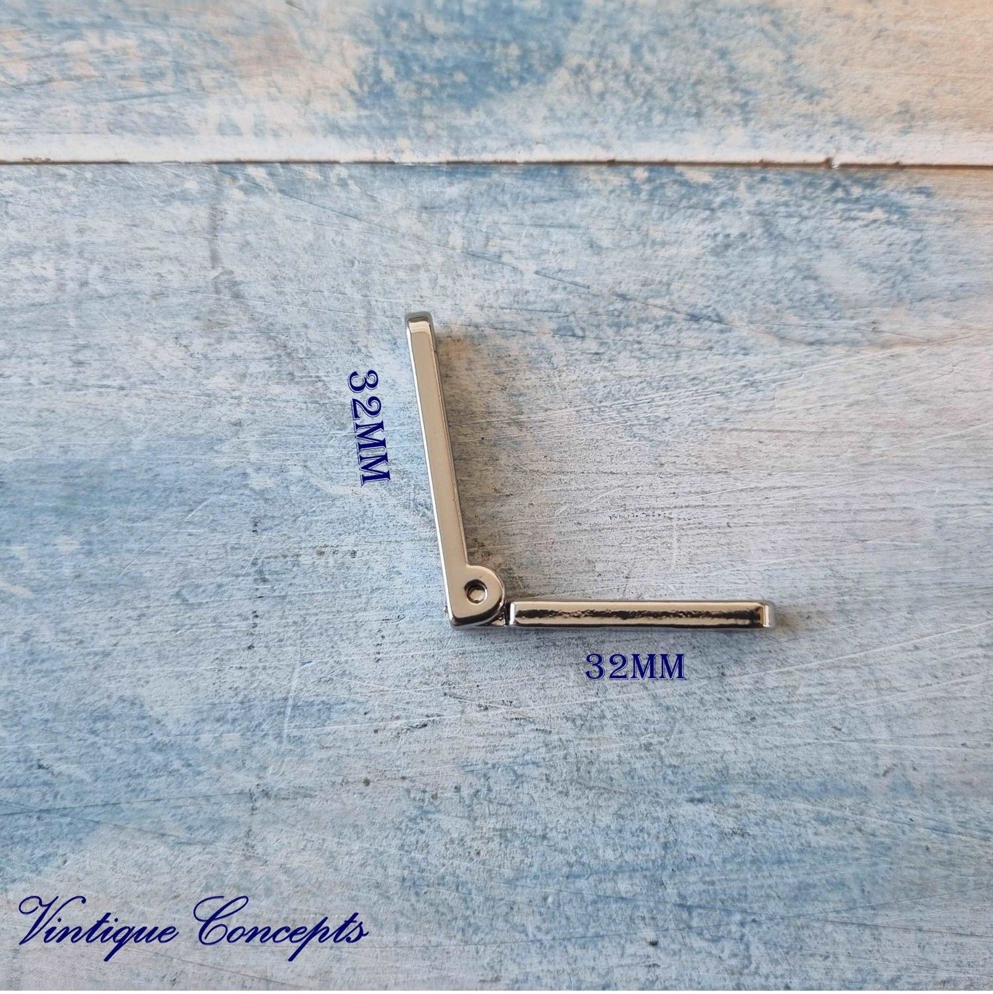 95 degree Silver small narrow Hinge 32mm long-Vintique Concepts