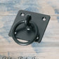 Barn Square Cabinet IRON  Ring pull 38m dia ring-square base-Vintique Concepts
