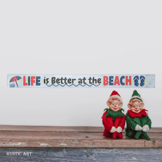Pallet Wood Beach House sig LIFE IS BETTER AT THE BEACH  87cm x 10cm - Vintique Concepts