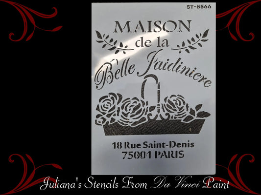 MAISON de la Belle Jardiniere furniture French painting stencil (A4 Size) - Vintique Concepts