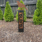 Corten Tui (NZ Song Bird) on Black stained Post-Garden Art