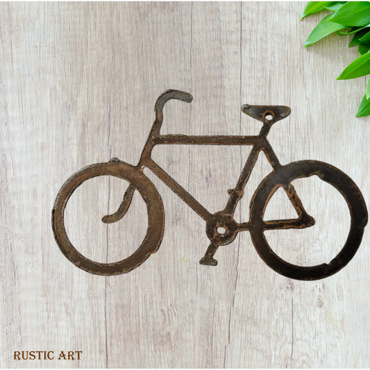 Bicycle -Rusty metal  art 203mm  x 110mm - Vintique Concepts