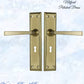 Polished Brass Milford longplate lever door handle 225 x 50mm (4 types)-Vintique Concepts