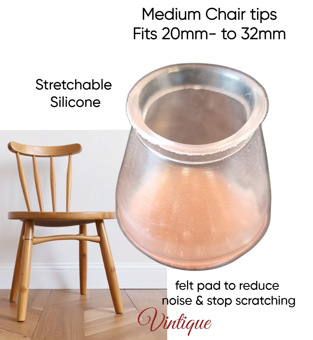 Silicone Chair Tips with felt pad Fits 20mm to 32mm-Vintique Concepts