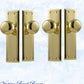 Polished Brass Long Shank Door knob W/backplate 200 x 50mm-Vintique Concepts