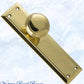 Polished Brass Long Shank Door knob W/backplate 200 x 50mm-Vintique Concepts